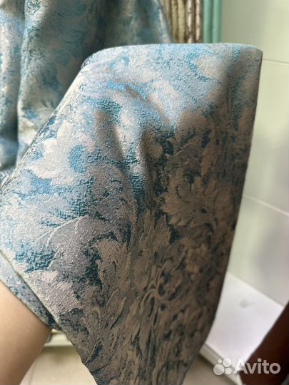 Комлект штор жаккард «Темно-бирюзовый вензель»