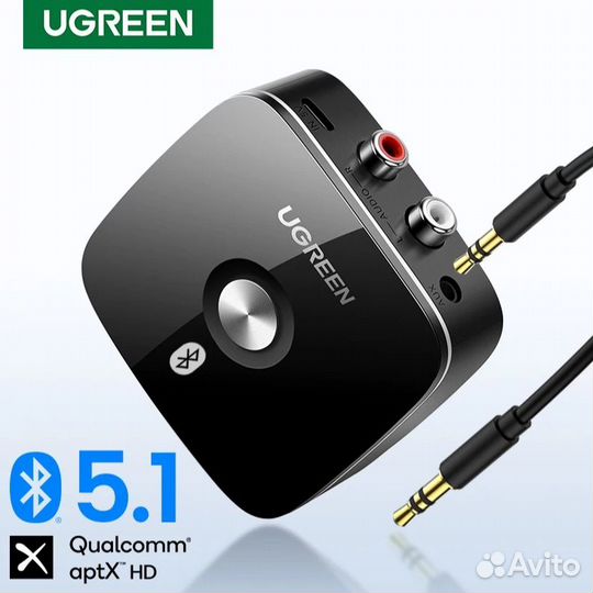 Ugreen Bluetooth 5.1 ресивер 2RCA-2RCA 3.5 кабель