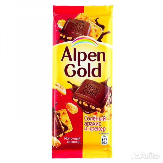 Шоколад Alpen Gold Солёный арахис-Крекер 90г (опт)