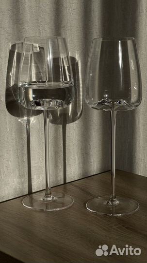 Набор бокалов для вина рифленные