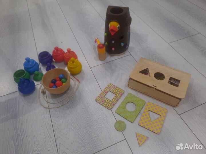 Монтессори игрушки развивающие деревянные 2-3 года