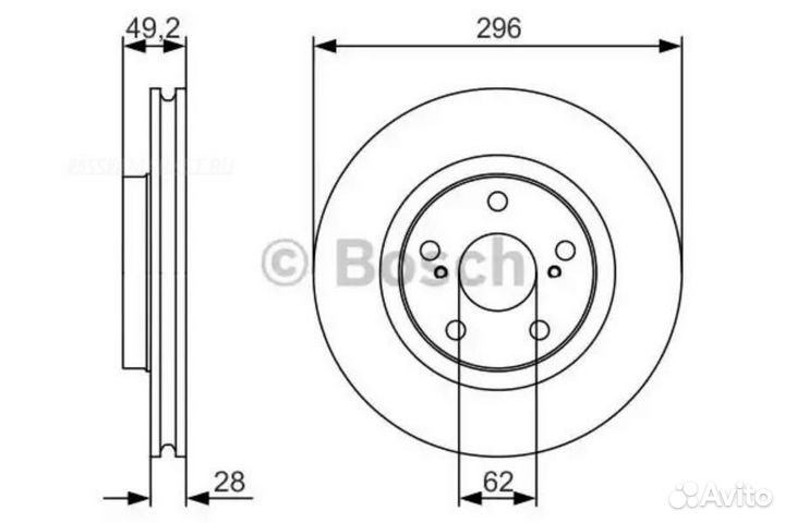 Bosch 0 986 479 S22 Диск тормозной перед