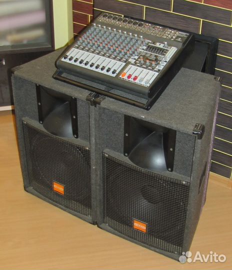 Колонки EVM QS153 1400W Pro 2шт Активный микшер