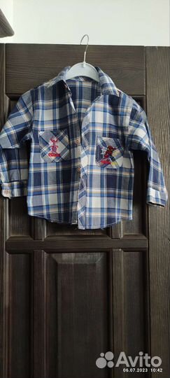 Рубашка хб в клеточку для мальчика 2 - 3 лет
