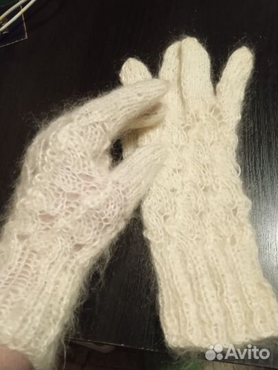 Перчатки козий пух ажурные