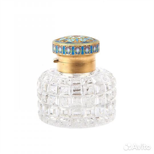 Серебряная чернильница с эмалью. 84 проба 19 век