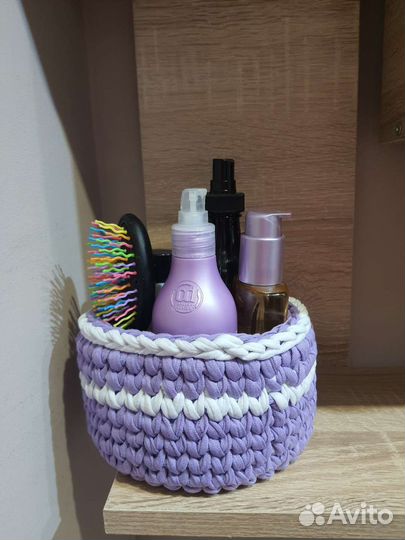 Корзина вязаная интерьерная