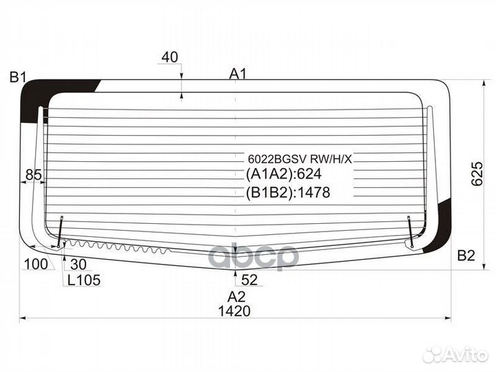 Стекло заднее с обогревом renault trafic/opel V