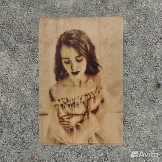 Портрет по фото на дереве