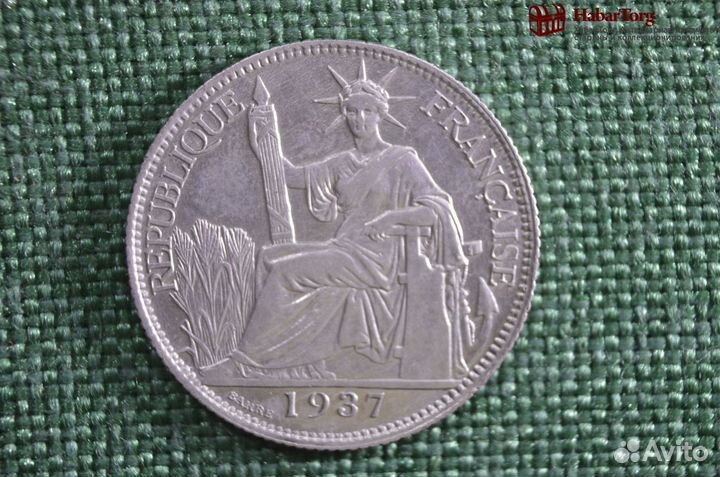 Монета 20 сантимов 1937 года, Французский Индо - К