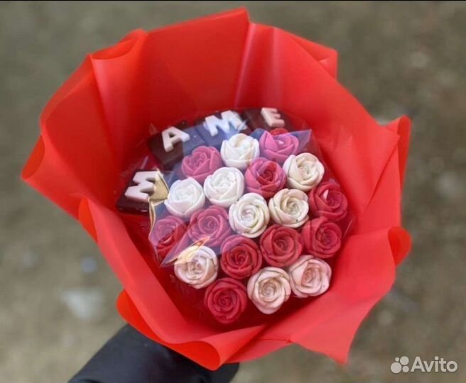 Розы из шоколада,сладкий букет,бельгийский шоколад