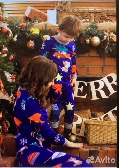 Новогодние пижамы family look для фотосессии