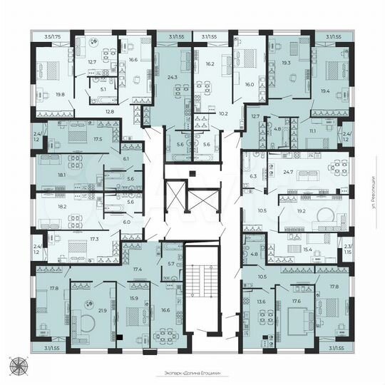 2-к. квартира, 70,4 м², 23/25 эт.
