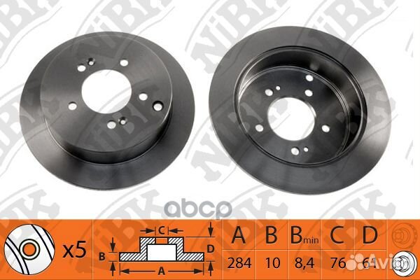 Диск тормозной зад RN1176 NiBK