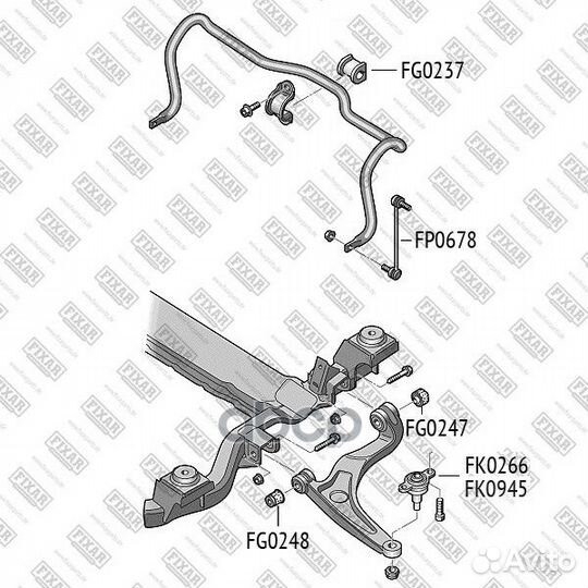 FG0247 сайлентблок рычага VW Transporter 03 F