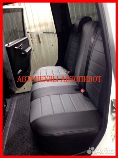 Чехлы Автопилот УАЗ Патриот из экокожи чёрно-серые