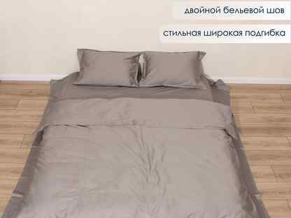 10pm Простыня на резинке, Сатин, 90х200см, серый, Москва