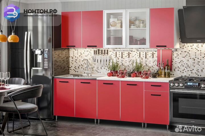 Кухня Рио-1 2.0м красный