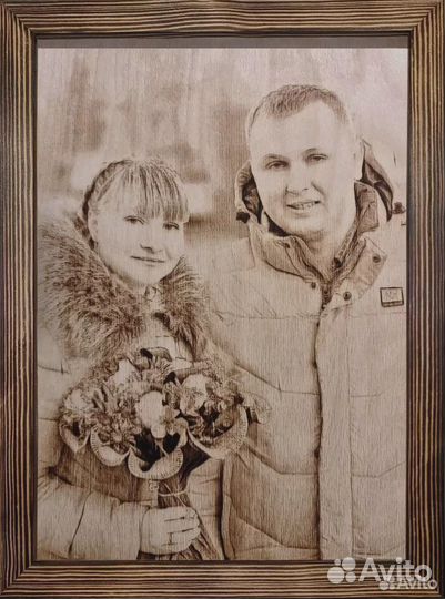 Портреты и картины по фото Пирография