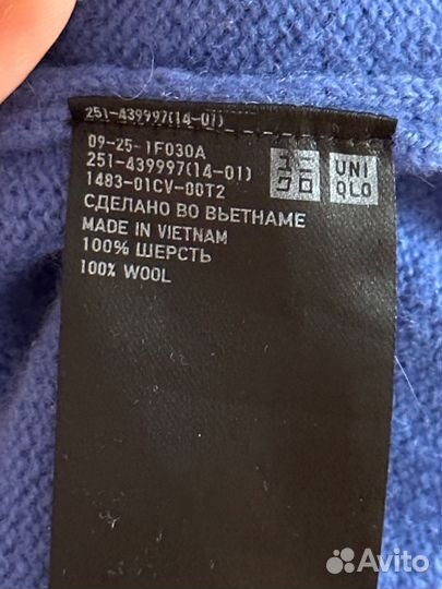 Свитер женский с горлом uniqlo шерсть