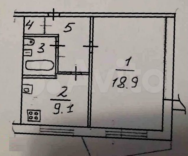 1-к. квартира, 38,6 м², 1/9 эт.