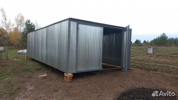 Гараж-ракушка из волнового профиля