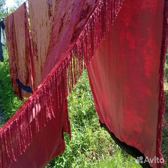 Шторы бархат винтажные 4 шт бу