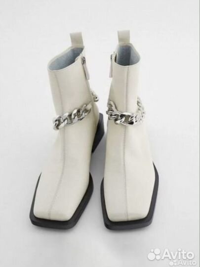 Ботильоны zara натуральная кожа 37