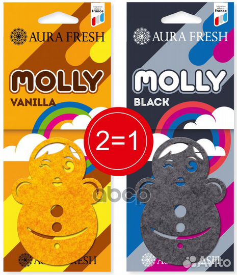 Ароматизатор подвесной aura fresh molly Black Ч