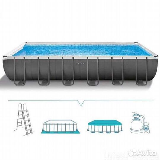 Бассейн каркасный (732х366х132см) 26364