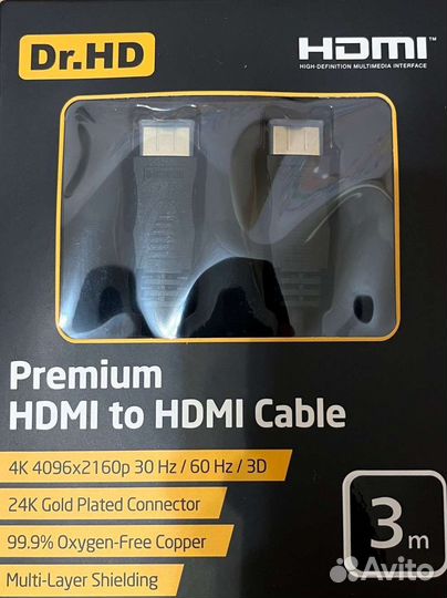 Новый кабель hdmi 3 метра
