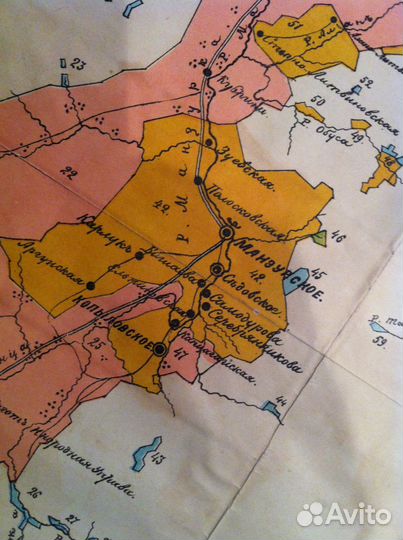 Антикварная карта Верхоленск Иркутск Байкал