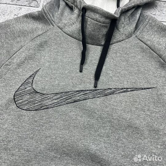 Nike Therma Graphic Hoodie Mens Training Gray