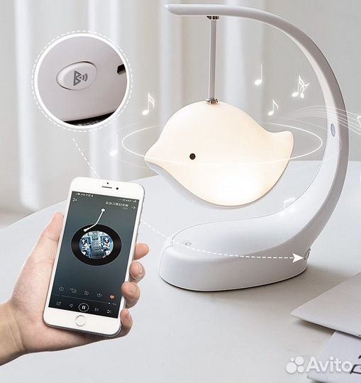 Настольный ночник - колонка птичка