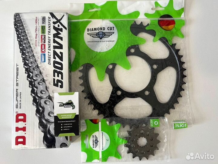 Цепь и звезды на Suzuki RF600R 1993-1997