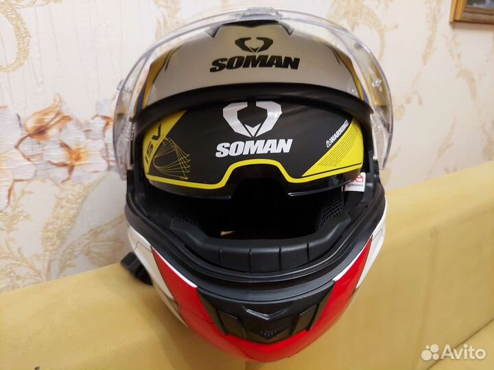 Мотошлем Soman-премиум,модул 3XL-4XL,63-64-66-68cm