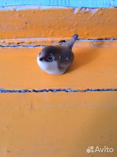 Статуэтка фарфор СССР, воробей, лфз