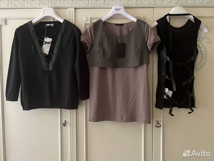 Новые хлопок кожа футболка топ Richmond Pinko S-M