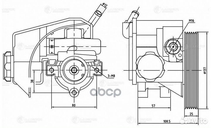 Насос гур для а/м Peugeot 206 98/Partner 02