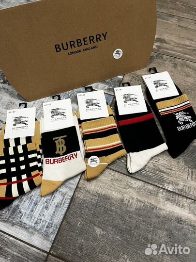 Носки мужские Burberry комплект 5 пар новые