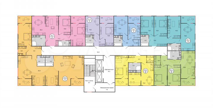 2-к. квартира, 69,7 м², 19/19 эт.
