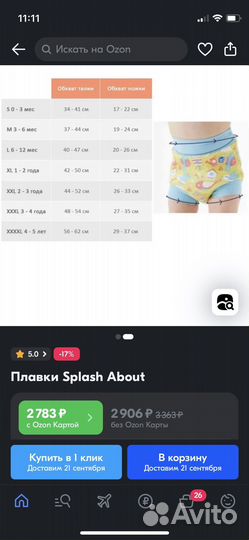 Купальные плавки Splash about