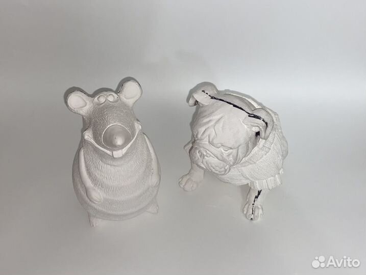 Фигурки животных из гипса