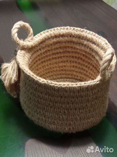 Корзинка джутовая