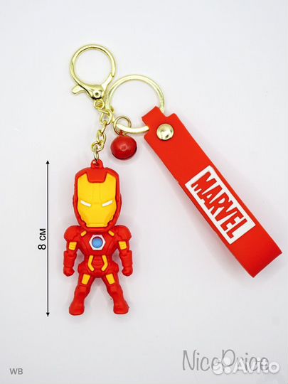 Брелок для ключей на рюкзак железный человек marve