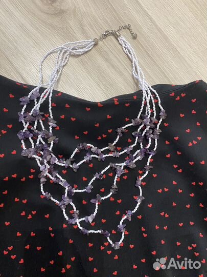 Колье/ Бусы из бисера и камней