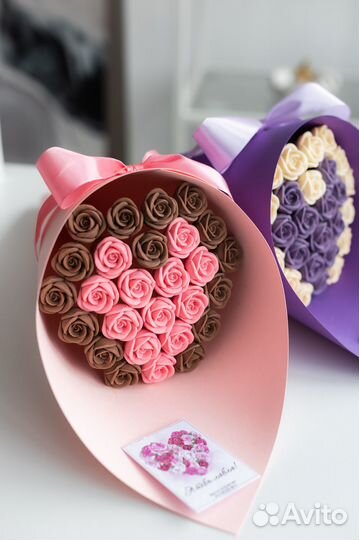 Сладкие букеты из шоколадных роз на 14 февраля