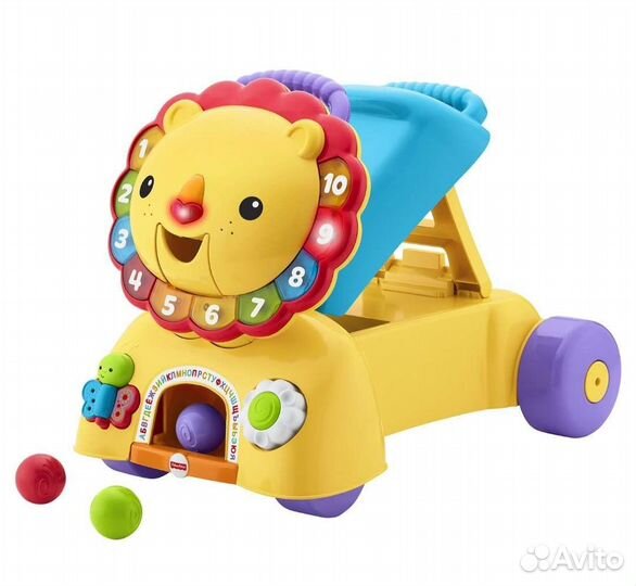 Каталка, ходунки, игровой центр Fisher price Лев