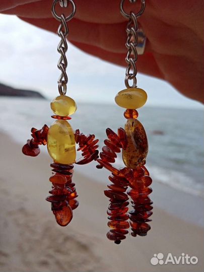 Бусы янтарь