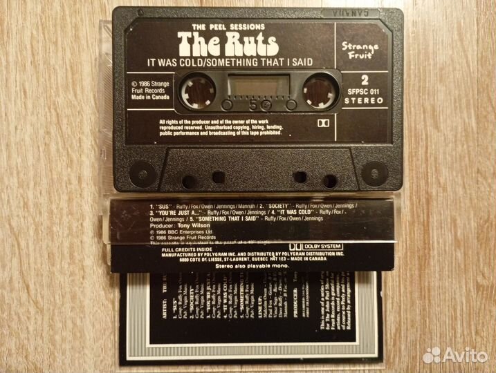 Аудиокассета The Ruts – The Peel Sessions, Канада